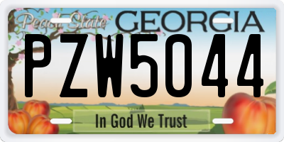 GA license plate PZW5044