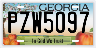 GA license plate PZW5097
