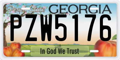 GA license plate PZW5176