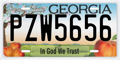 GA license plate PZW5656