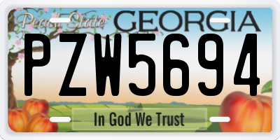 GA license plate PZW5694