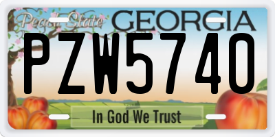 GA license plate PZW5740