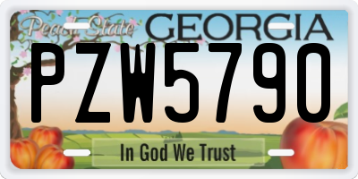 GA license plate PZW5790