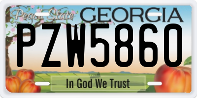 GA license plate PZW5860