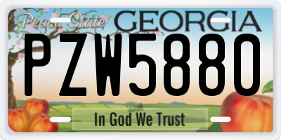 GA license plate PZW5880