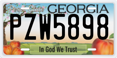 GA license plate PZW5898