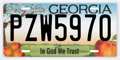 GA license plate PZW5970