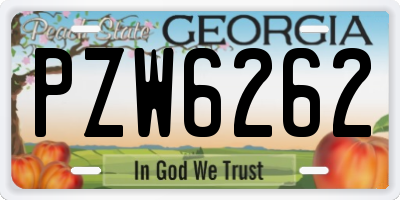 GA license plate PZW6262