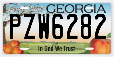 GA license plate PZW6282