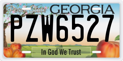 GA license plate PZW6527