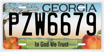 GA license plate PZW6679