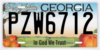 GA license plate PZW6712