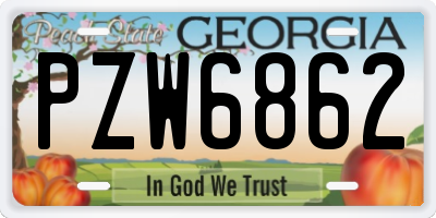 GA license plate PZW6862
