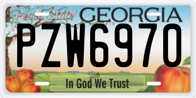 GA license plate PZW6970