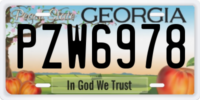 GA license plate PZW6978
