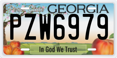 GA license plate PZW6979