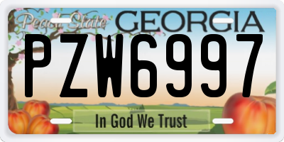 GA license plate PZW6997