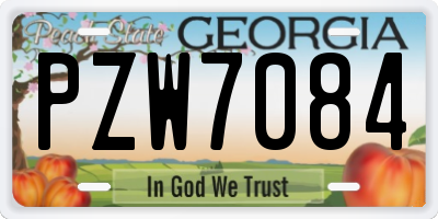 GA license plate PZW7084