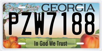 GA license plate PZW7188