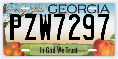 GA license plate PZW7297