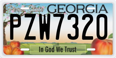 GA license plate PZW7320