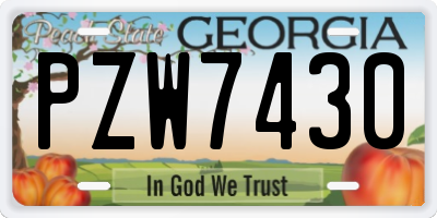 GA license plate PZW7430