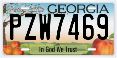 GA license plate PZW7469
