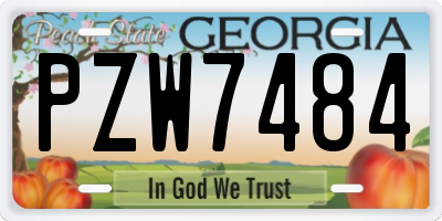 GA license plate PZW7484