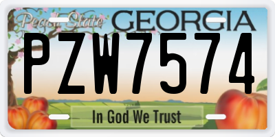 GA license plate PZW7574