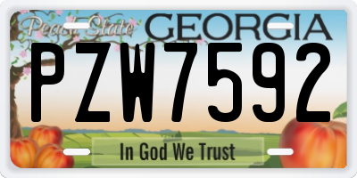 GA license plate PZW7592