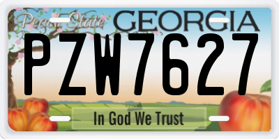GA license plate PZW7627