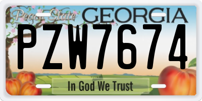 GA license plate PZW7674