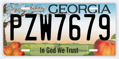 GA license plate PZW7679