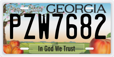 GA license plate PZW7682