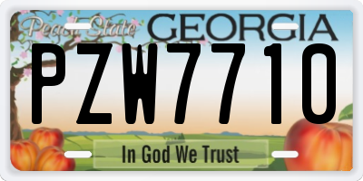 GA license plate PZW7710