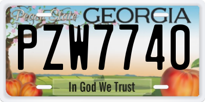 GA license plate PZW7740