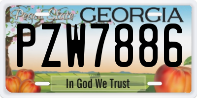 GA license plate PZW7886