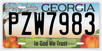 GA license plate PZW7983