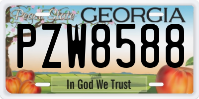 GA license plate PZW8588