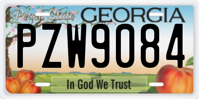 GA license plate PZW9084