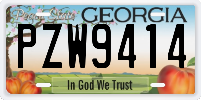 GA license plate PZW9414