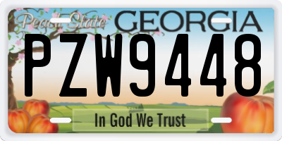 GA license plate PZW9448