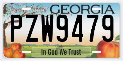 GA license plate PZW9479