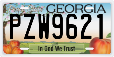 GA license plate PZW9621