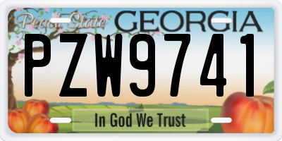 GA license plate PZW9741