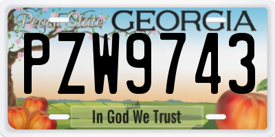 GA license plate PZW9743