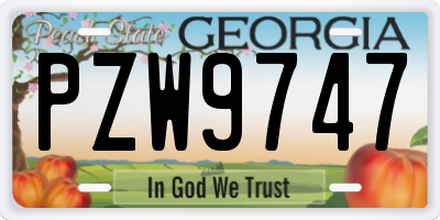 GA license plate PZW9747