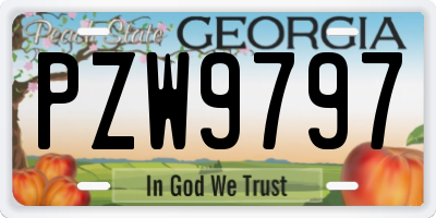 GA license plate PZW9797