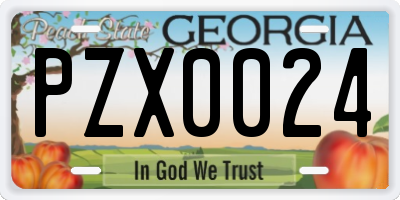 GA license plate PZX0024