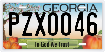 GA license plate PZX0046